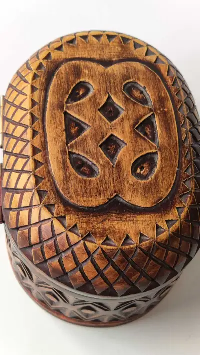 Pre-owned Rustic Handcrafted Solid Wooden Brown Jewelry Box/ Accessories Decorative Box,Stunning, ke...