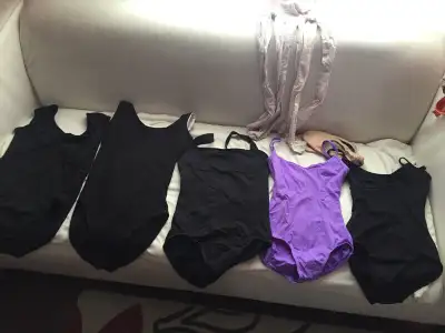 Good condition dance bodysuits 2 Large ( Bloch , Monrdor) 1 Medium 2 Small ( purple is Mirela USA an...