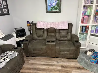 leather couch and loveseat , View more