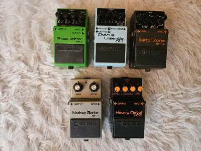 Assorted Boss Pedals. No boxes. All Pedals work as they should Metal Zone MT2 - 80 Chorus Ensemble C...