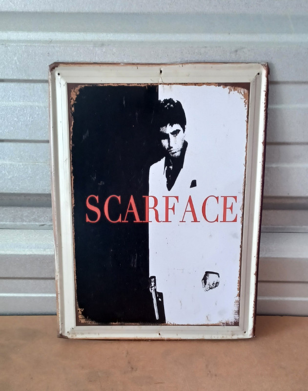 Scarface Metal Sign, 12" x 16" , Good Condition in Arts & Collectibles in Chatham-Kent