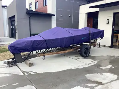 16’ Mirrocraft Aluminum Deep Fisherman boat, 20 Hp Johnson O/B with E/S, & Trailer. Total pkge inclu...