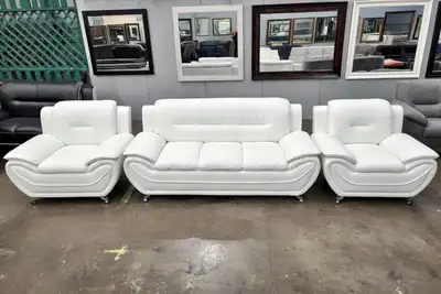 ensemble canapé en cuir | leather sofa set, View more