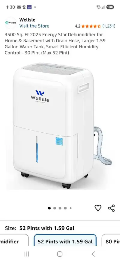 Wellsle Dehumidifier. New, View more