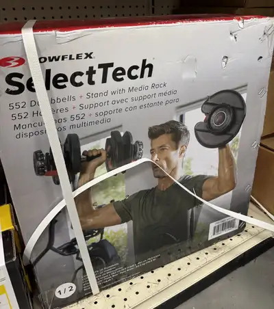 Brand New Bowflex Select Tech 552 Dumbbells with Media Rack, View more