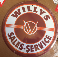 Willy’s 12” or 24” metal signs $20/$55
