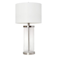 New Elegant Designs Enclosed Glass Table Lamp, Brushed Nickel