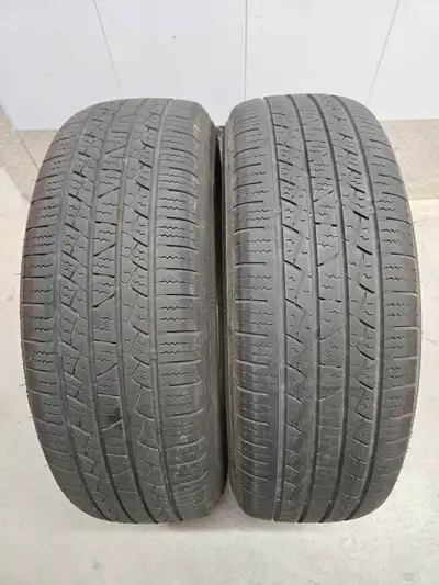 Two all season tires. Full Run 225/65R17 good condition pair if you need two at an affordable price....