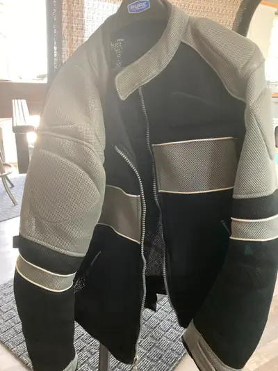 Men's used size 46 mesh motorcycle jacket and leather chaps, View more