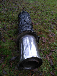 Used 8" S/S Double Walled Chimney with Rain Cap, Flange, and Cla