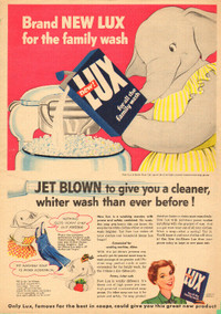 1950 vintage, full-page ad for Lux Laundry Detergent