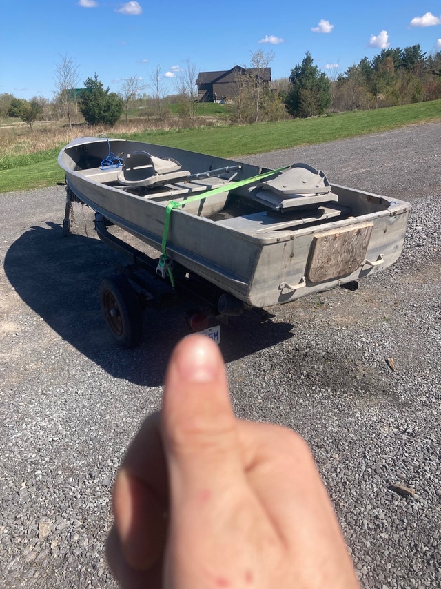 14 ft aluminum boat with trailer Powerboats & Motorboats Kingston