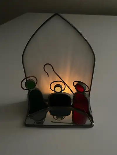 Vintage Stained Glass Candle Holder Decoration , View more