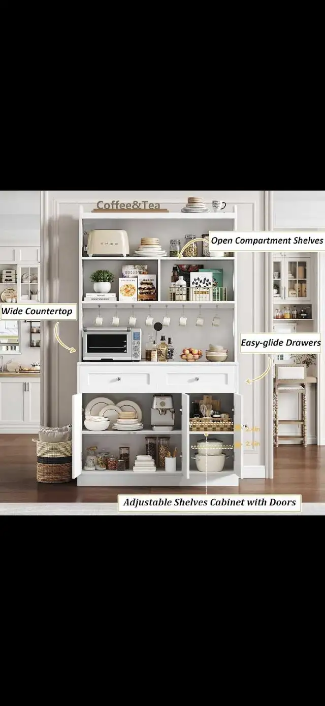 73" Tall Pantry Cabinet , Kitchen Hutch Storage Cabinet in Hutches & Display Cabinets in Markham / York Region - Image 6