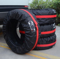 FLR 4 Pcs Tire Cover 25.7in Diameter Foldable Spare Tire Covers 