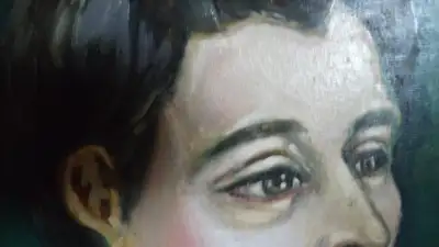 Art, Oil On Wood, Lady In Blue, View more
