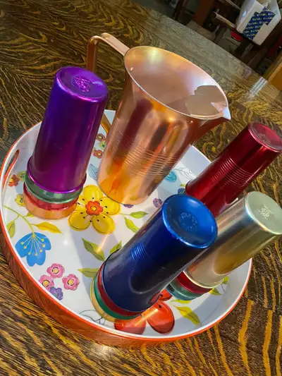 Vintage MCM Aluminum Tumbler/Pitcher Set, View more