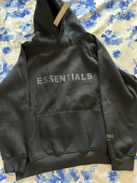Essentials hoodie in black and Beige