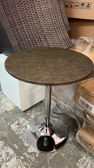 PE rattan adjustable Bar Table for 2, Round Pub Table , View more