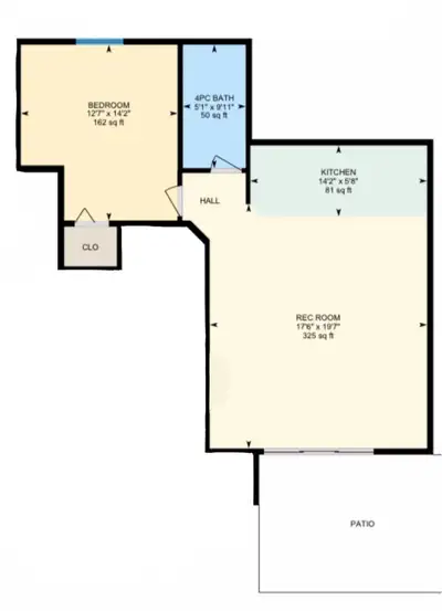 $1475 Utilities Included 1-bedroom, 1-bathroom ground floor suite for rent. Open kitchen with update...