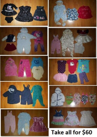 6-12 Mths Baby Girls Clothing Lot 2 (Take 40 Pieces for $60)