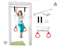 DreamGYM Doorway Swing for Kids Indoor - Trapeze Bar and Gymnast