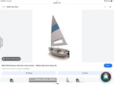 Looking for sail/mast/centreboard and tiller/rudder for a Walker Bay 8’