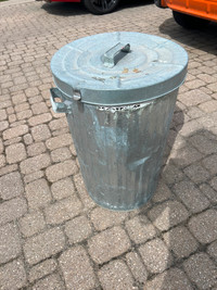 Galvanized garbage can