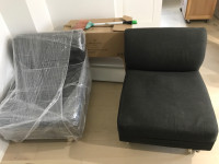 2 Brand new eq3 modular lounge chairs grey charcoal. 