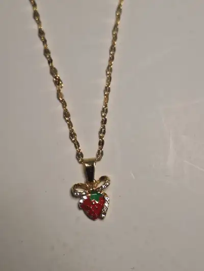 Strawberry Necklace and Earrings Set, View more