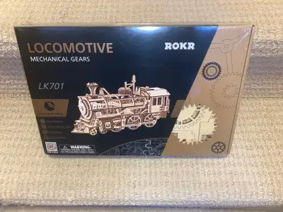 New and Sealed! ROKR Locomotive Model LK701, Retired Model. Wooden 3D puzzle / model. Condition is m...