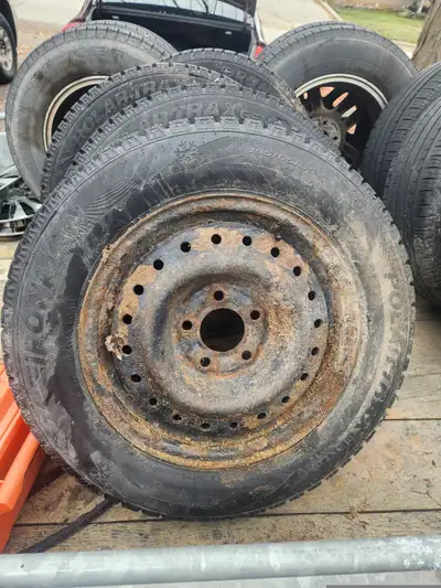 Snow tires for sale on rims from a 2012 Honda Civic. Tires are in excellent condition and rims are i...