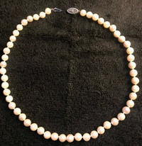Beautiful Akoya Natural Cultured pearl Choker with Appraisel