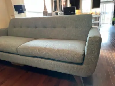 Beautiful Mid-Century Modern Teal Couch in Great Condition, View more
