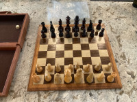 Free wooden chess set with carrying case