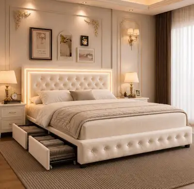 unopened box Queen Bed , View more