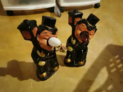 2 clown porcelaine lampe vintege et 3 autre, View more