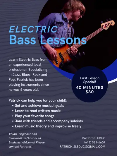 Electric Bass Lessons, View more