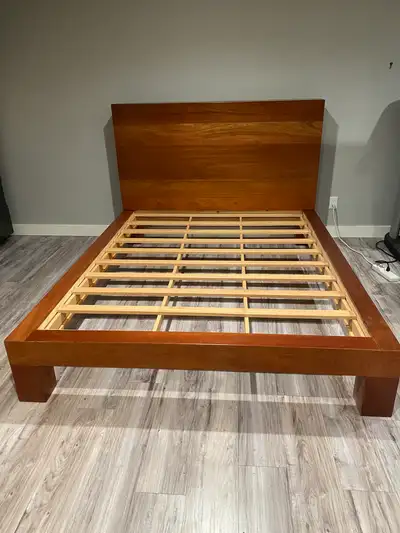 Custom Solid Jatoba Queen Platform Bed – Solid Wood, Heavy, Prem, View more