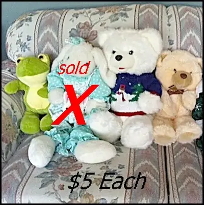 Big Clean Stuffed Animals $5 - $10 each, View more