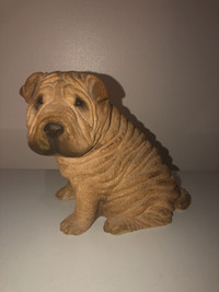 Vintage Shar Pei Collectible Figurine Sandicast Signed