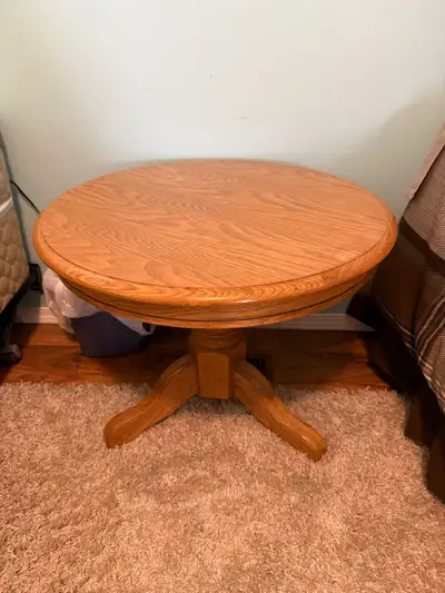 Oak round coffee table, View more