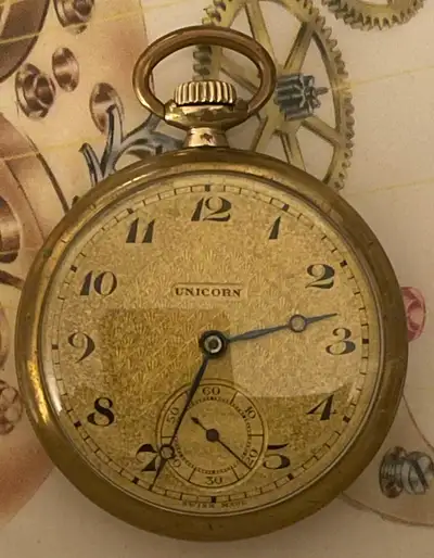 Yes, a vintage "Unicorn" pocket watch is a brand owned and produced by the Rolex Watch Company (or W...