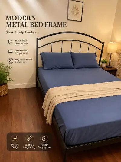 queen bed frame with mattress, View more