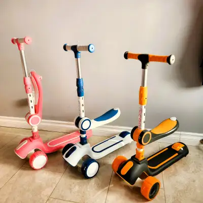 Scooter – Kids LED Light-Up 3 Wheel Scooter with Seat & Music –, View more