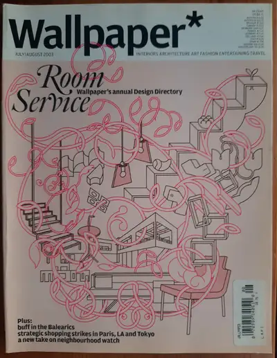 Wallpaper* #60 July/August 2003 Room Service Annual Design Directory. The cover and interior pages a...