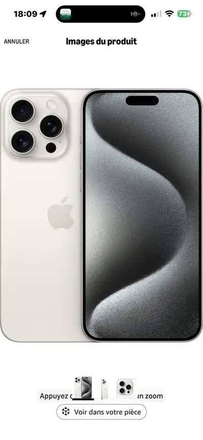 iPhone 15 pro blanc titane 128gb, View more