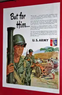 1951 U.S. ARMY VINTAGE ORIG AD + TEA AD ON BACK - RETRO