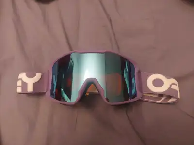 ski helmet and goggles, View more