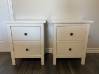 2x 2-drawer chest, white stain